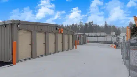 Row of outdoor units at self storage facility