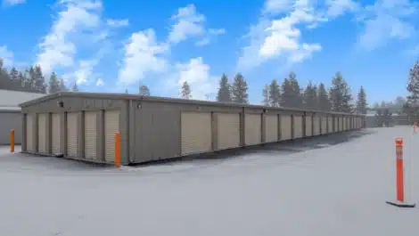 Row of outdoor units at self storage facility