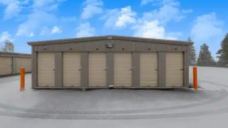 Row of outdoor units at self storage facility