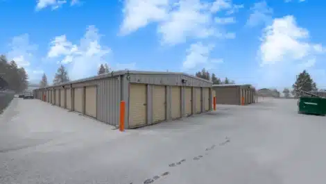 Row of outdoor units at self storage facility