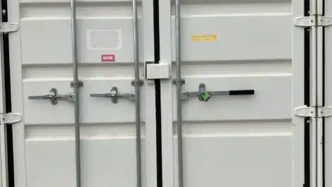 secure door on self storage unit