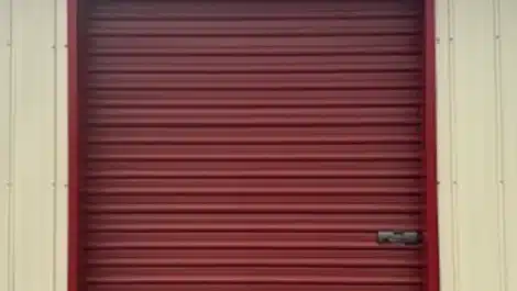 secure door on self storage unit