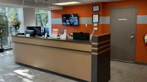 front desk at self storage facility