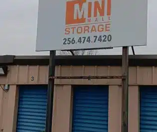 Small storage units and company sign