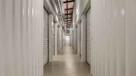 row of units at self storage facility