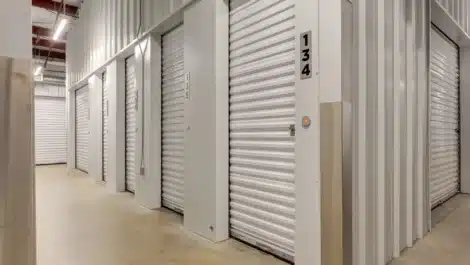 indoor row of small units at self storage facility