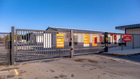 secure access gate at self storage facility