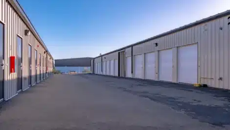 row of outdoor units at self storage facility