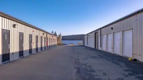 row of outdoor units at self storage facility