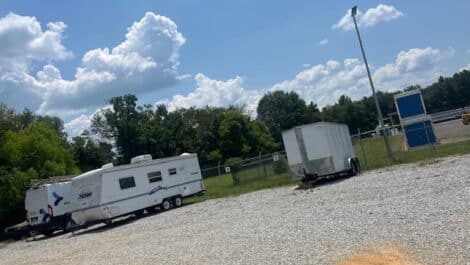 RV parking at self storage facility