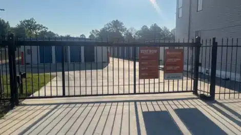 security gate at self storage unit