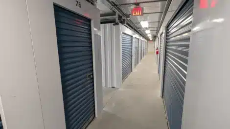 row of self storage units in Ashville NC
