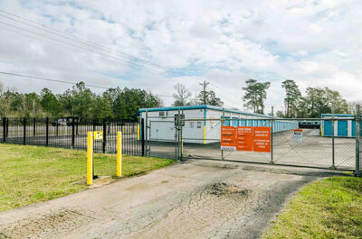 facility gate at Mini Mall Storage in Conroe