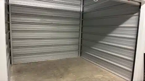 inside storage unit at self storage facility