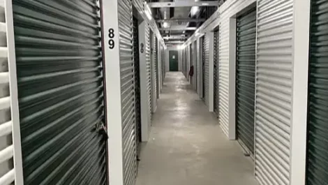 clean hallway of storage units