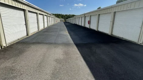 outdoor row of self storage units