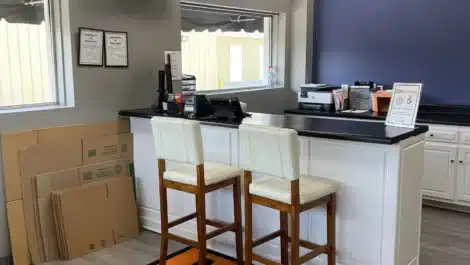 front desk at self storage facility