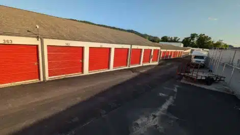 row of units at self storage facility