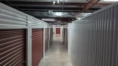 Row of self storage units