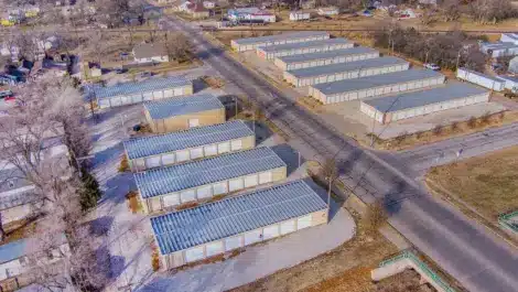 aerial view of the Mini Mall Storage Hutchinson location