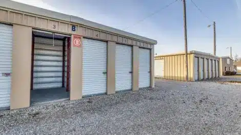 interior shot of a small unit at self storage facility