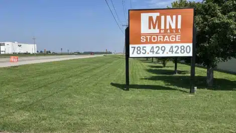 outdoor signage at self storage facility