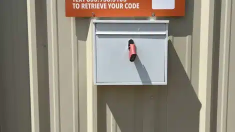 Lock information at self storage facility