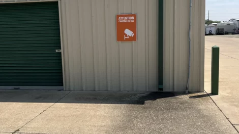 security signage at self storage facility