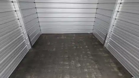 inside a small self storage unit