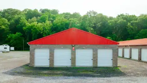 Row of outdoor units at self storage facility