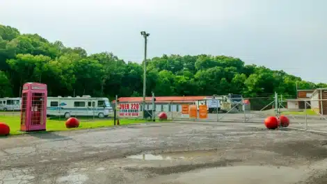 Security gate access at self storage facility