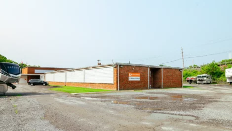 Row of units at self storage facility