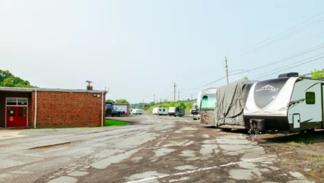 RV parking at self storage facility