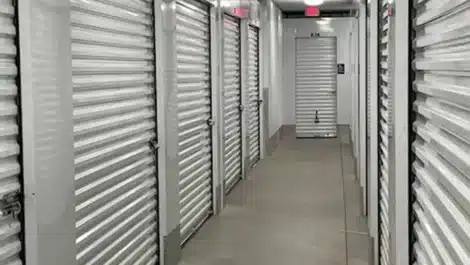 clean, well lit self storage hallway