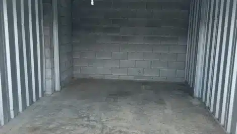 inside a small self storage unit