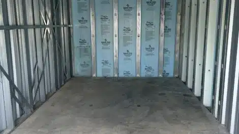 Inside a small self storage unit in Morganstown, WV