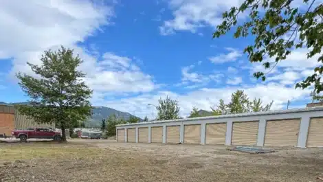 Row of units at self storage facility