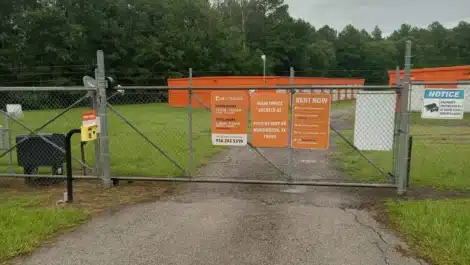 access gate at storage facility