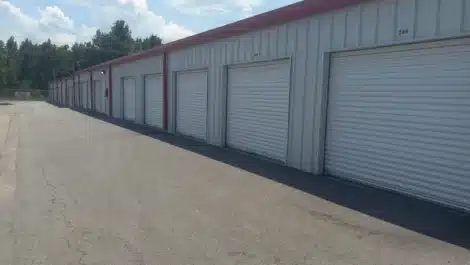 row of self storage units in Clarksville