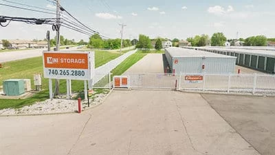 Roadsign and gate access for self storage facility