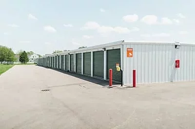 row of self storage units