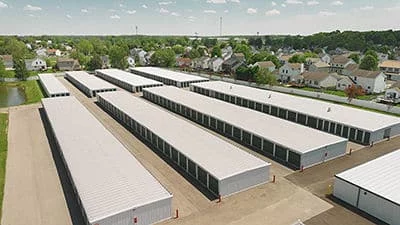 aerial view of self storage facility