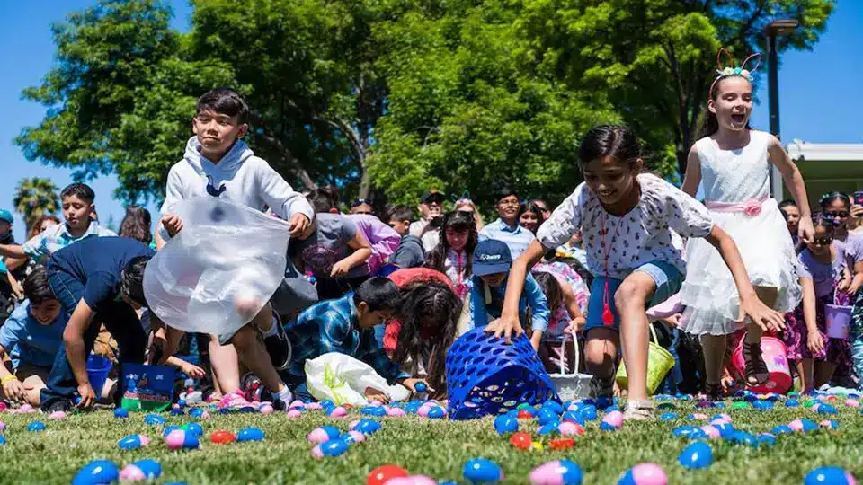 Children on an Easter Egg Hunt in Florence, MS