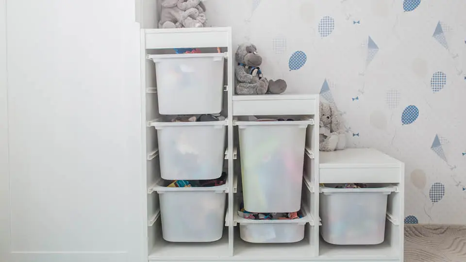 Storage bins for kids playroom organization