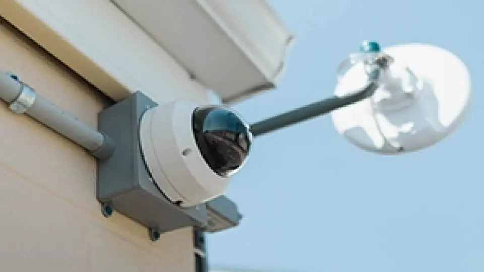 Security cameras at mini mall storage