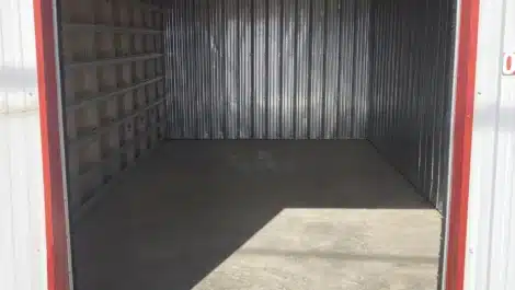 Inside small self storage unit