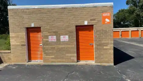 row of self storage units