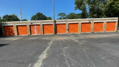 row of self storage units