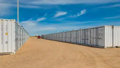 row of units at self storage facility