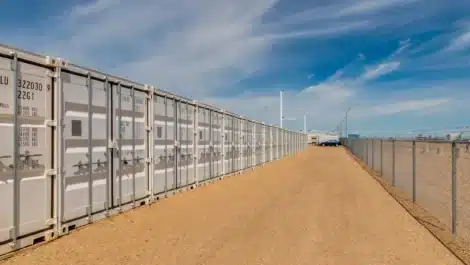 row of units at self storage facility